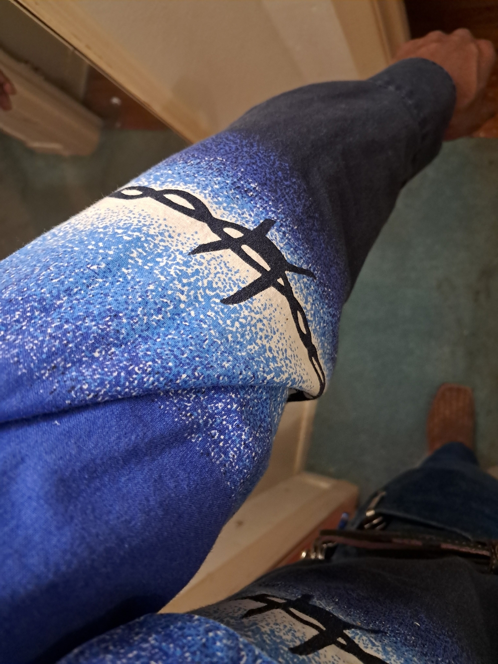 Wrangler Blue Ombre Barbed Wire Western Shirt - Picture 5 of 6